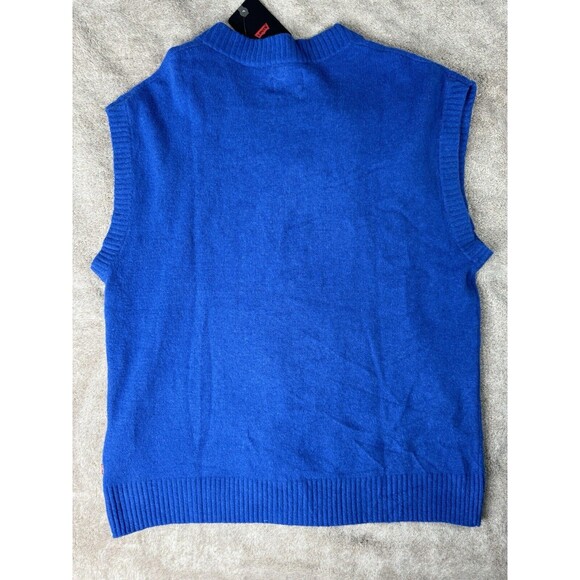 Levi's Sweater Vest Royal Blue Knit Pull Over Mens Medium,Cotton Vneck - Picture 6 of 13